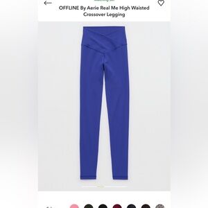 Aerie Crossover High-Waisted Blue Leggings